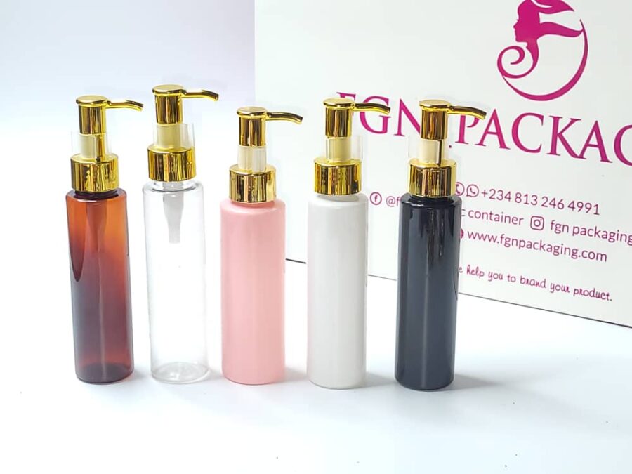 12pcs of 100ml long bottle with golden pump cap