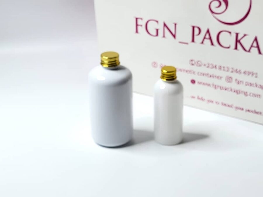 12pcs of 250ml white bottle with golden screw cap